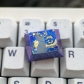 1U Ice Crystal Anodizing Color Ti-alloy Artisan Keycaps Precision Pointillism for Mechanical Keyboard -Starry Night Cat